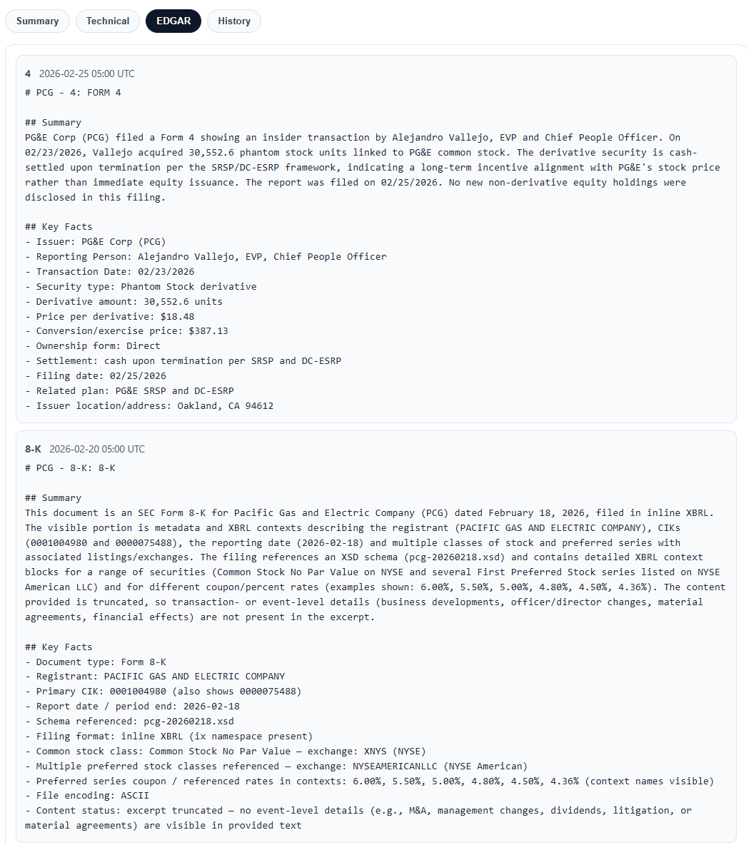 Current EDGAR Summary Screenshot